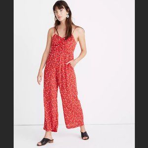 Madewell Ruched Wide Leg Jumpsuit Prairie Posies Size 6